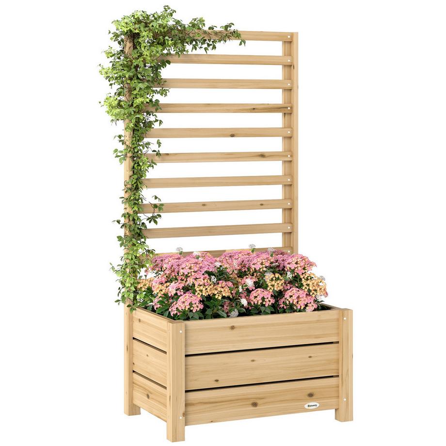 Hochbeet mit Rankgitter