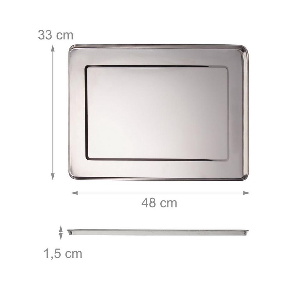 Northix  3 plateaux de service en acier 