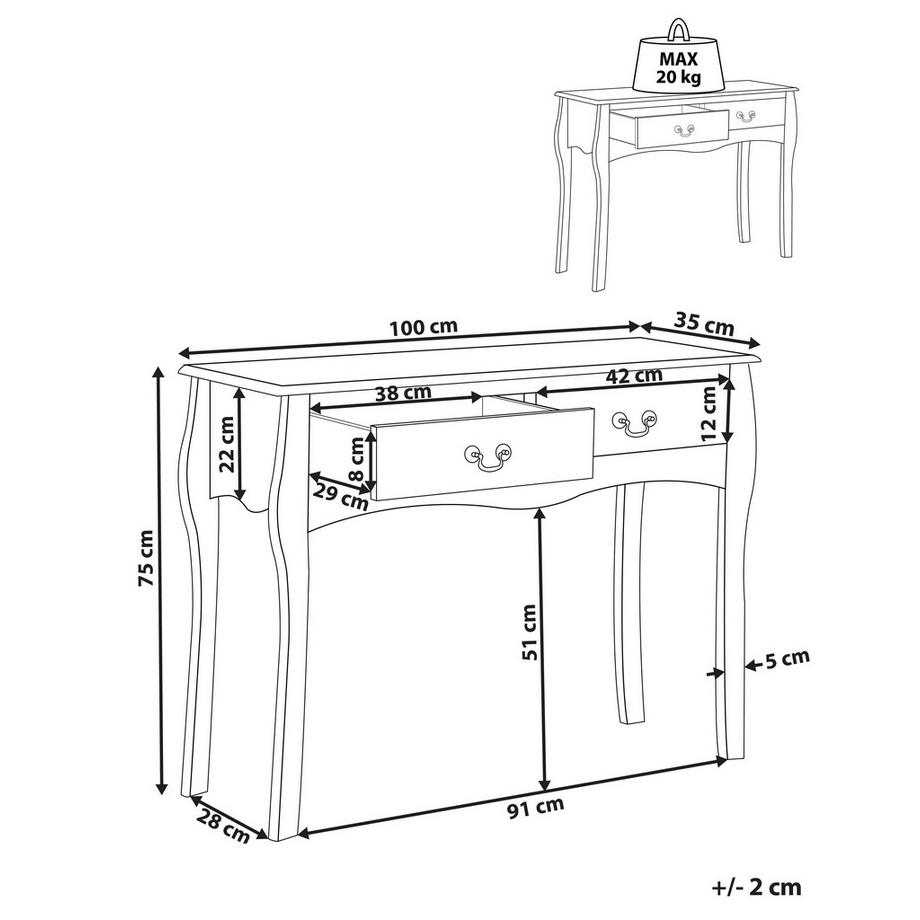 Beliani Console en MDF Rétro KLAWOCK  