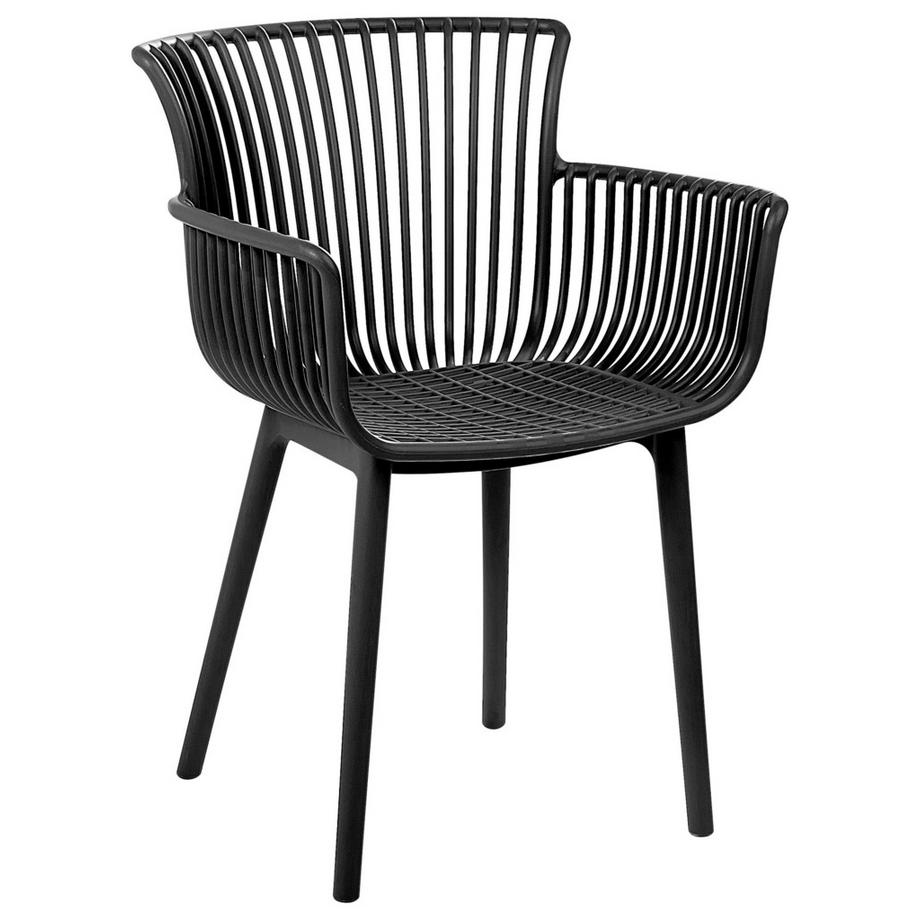 Beliani Lot de 4 chaises de jardin en Polypropylène Rétro PESARO  