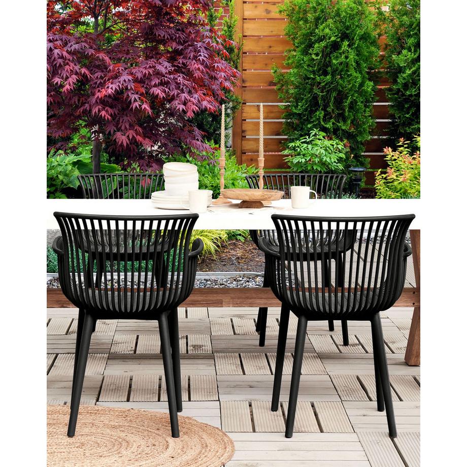 Beliani Lot de 4 chaises de jardin en Polypropylène Rétro PESARO  