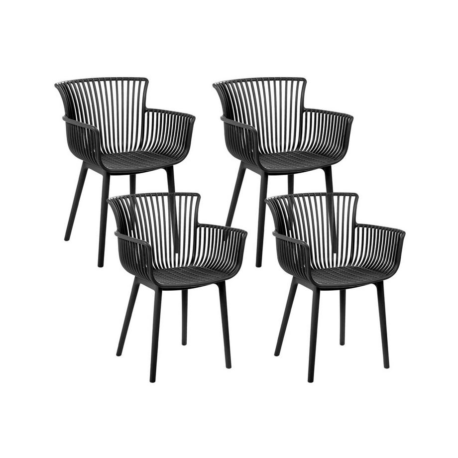 Beliani Lot de 4 chaises de jardin en Polypropylène Rétro PESARO  