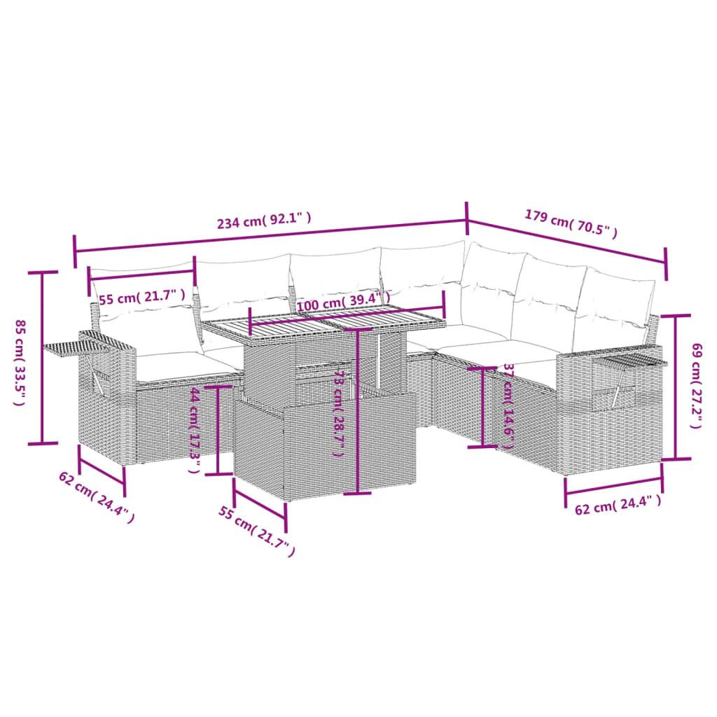 VidaXL Ensemble de canapés de jardin rotin synthétique  