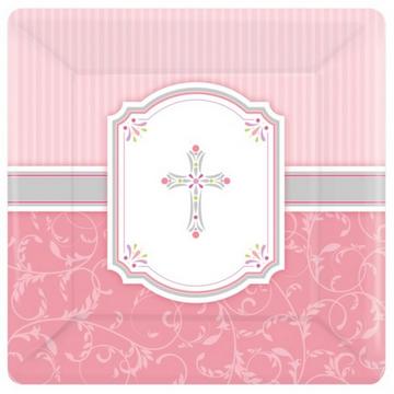 Pappteller mit KreuzDesign, quadratisch