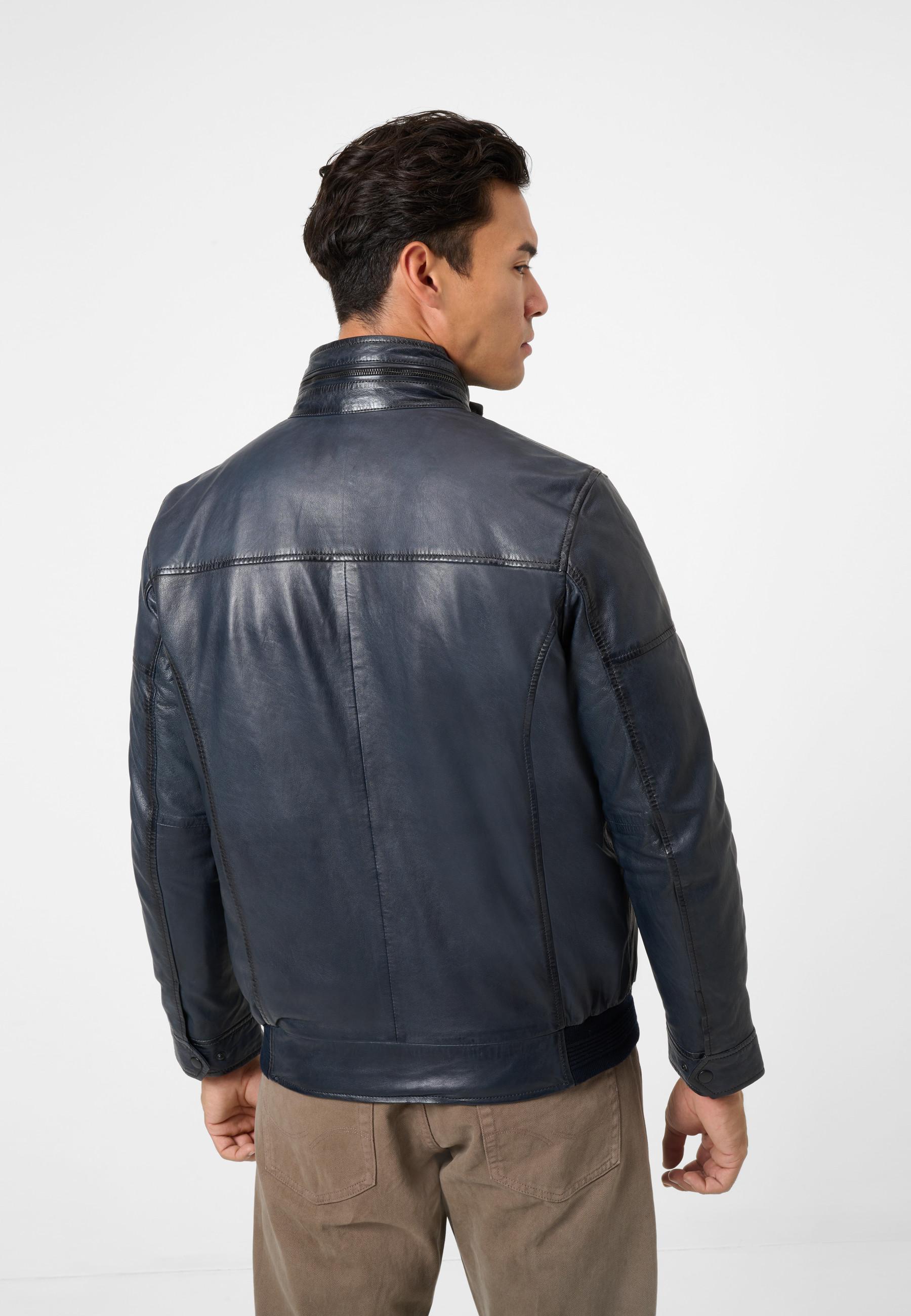 RICANO  Veste en cuir pour homme Ricma avec col montant dans le style Blouson 