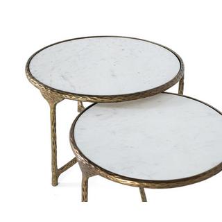 mutoni Table basse Nivara Marbre (lot de 2)  