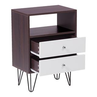Beliani Comodino 2 cassetti en Fibra a media densità (MDF) Classico ARVIN  