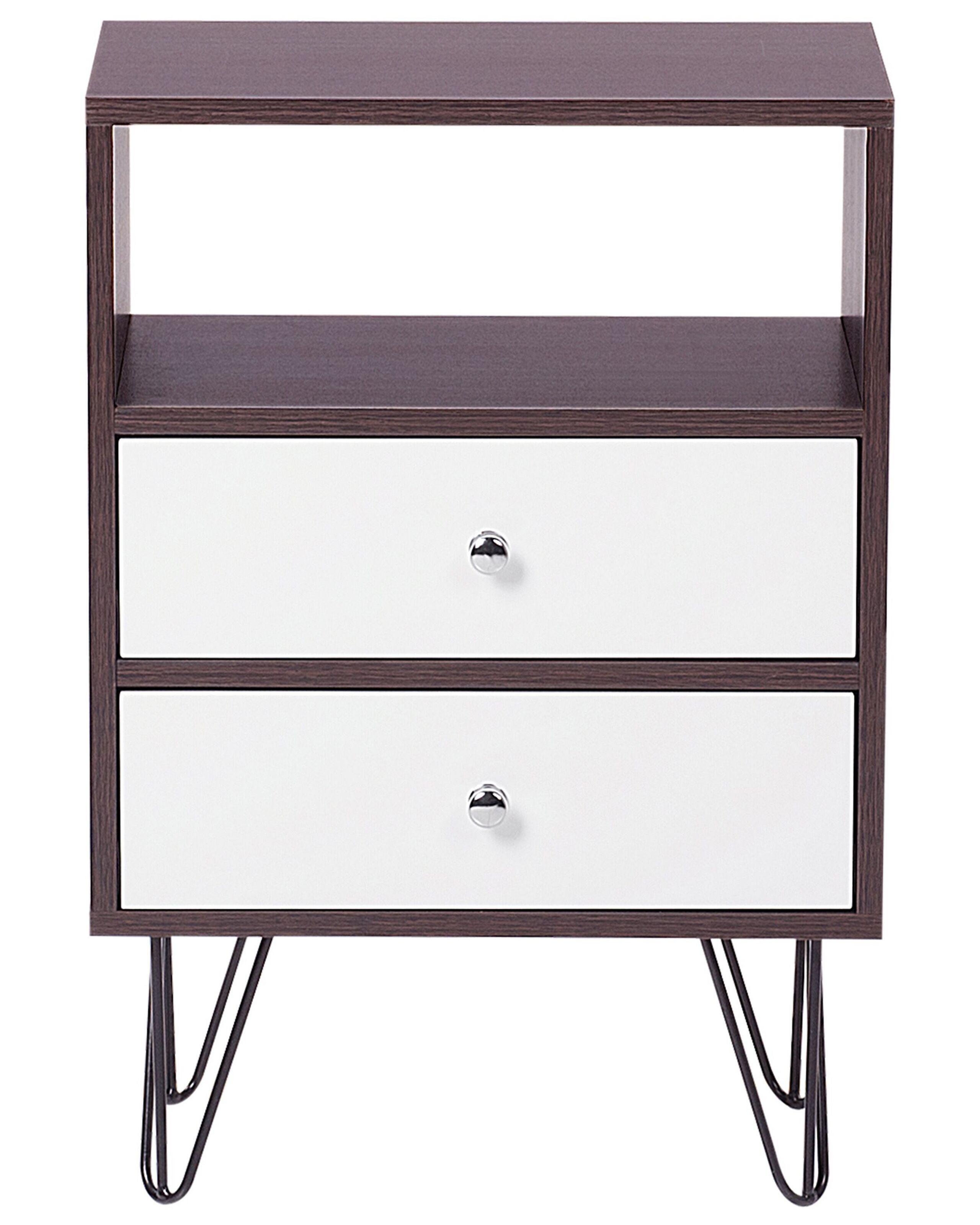 Beliani Comodino 2 cassetti en Fibra a media densità (MDF) Classico ARVIN  