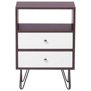 Beliani Comodino 2 cassetti en Fibra a media densità (MDF) Classico ARVIN  