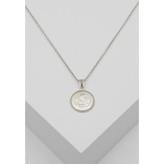 MUAU Schmuck  Anhänger Medaille Engel Weissgold 750, 12mm 