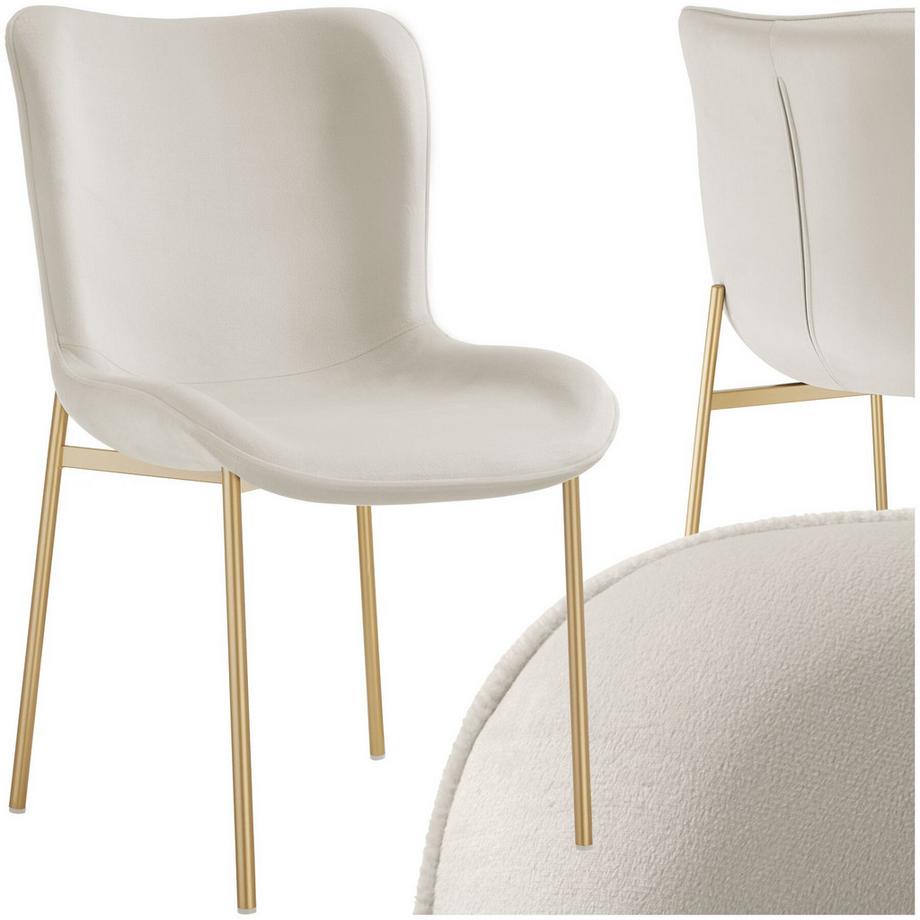 Tectake Polsterstuhl  Tessa ergonomische Form mit hoher Rückenlehne schlanke Stahlbeine  