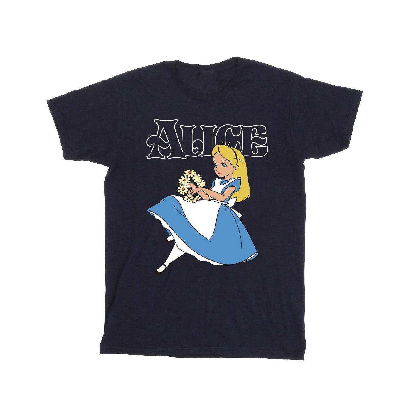 Image of Alice In Wonderland Flowers Tshirt Jungen Marine 128