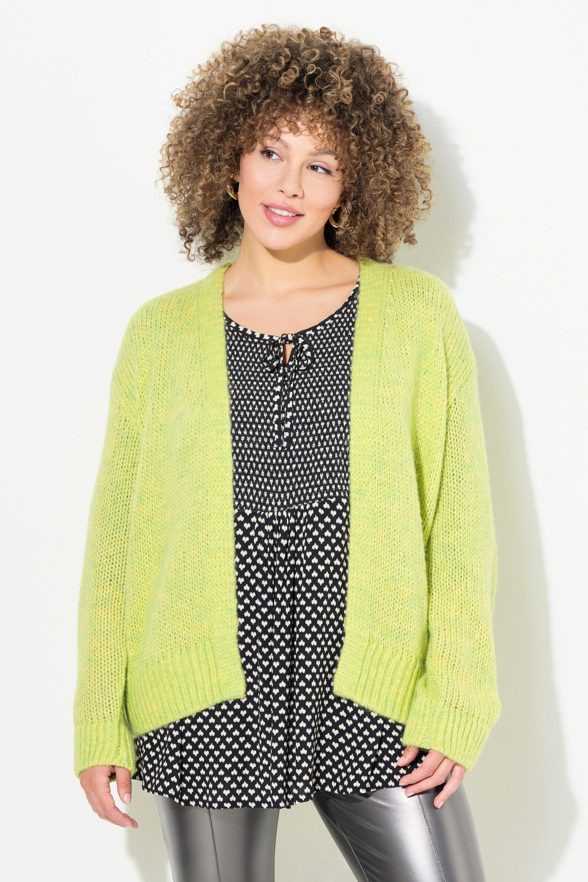 Ulla Popken Cardigan Court Ouvert Oversize avec Laine  