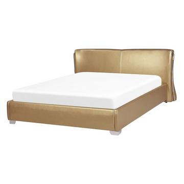 Letto con rete a doghe en Pelle Naturale Glamour PARIS