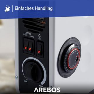 Arebos Tragbarer Konvektor 2000 W Heizgerät Heizkörper Heizung Elektro-Heizer  