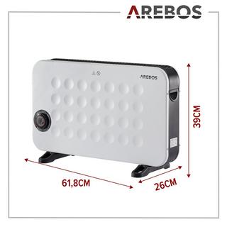 Arebos Convecteur portable 2000 W Appareil de chauffage Radiateur Chauffage électrique  