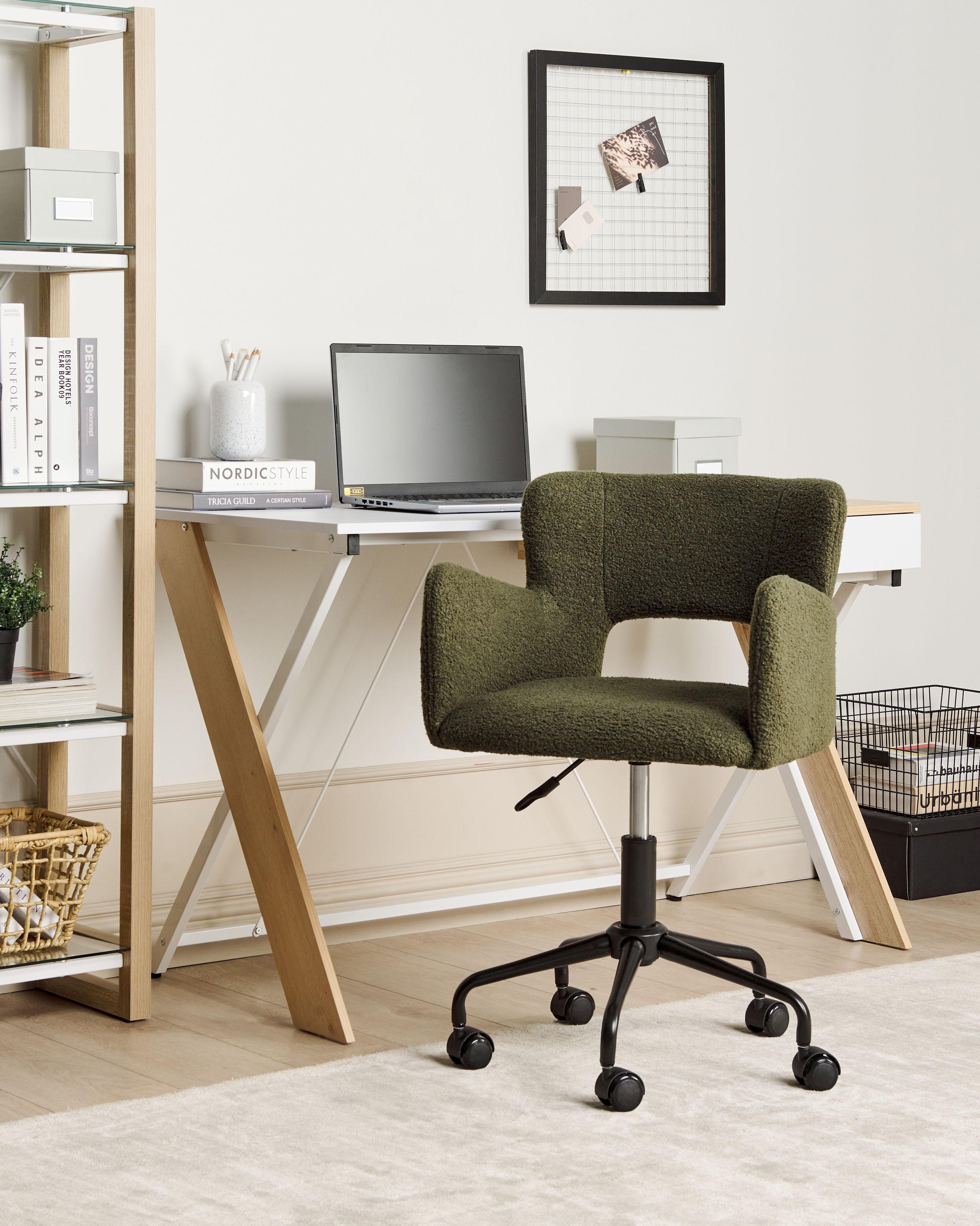 Beliani Chaise de bureau en Bouclé Moderne SANILAC  