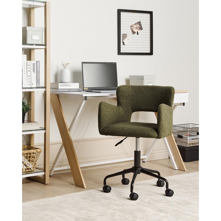 Beliani Chaise de bureau en Bouclé Moderne SANILAC  