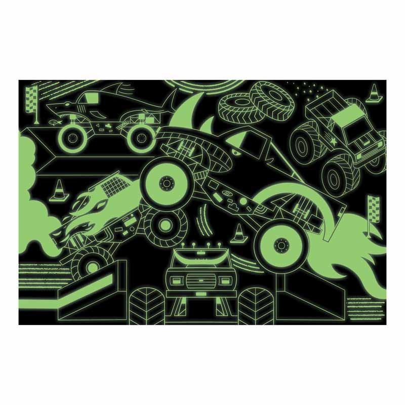 mudpuppy  Glow in Dark Puzzle, Monster Trucks 100 pcs, Mudpuppy 