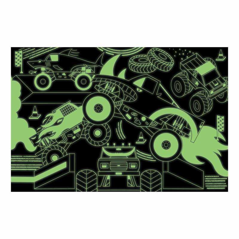mudpuppy  Glow in Dark Puzzle, Monster Trucks 100 pcs, Mudpuppy 