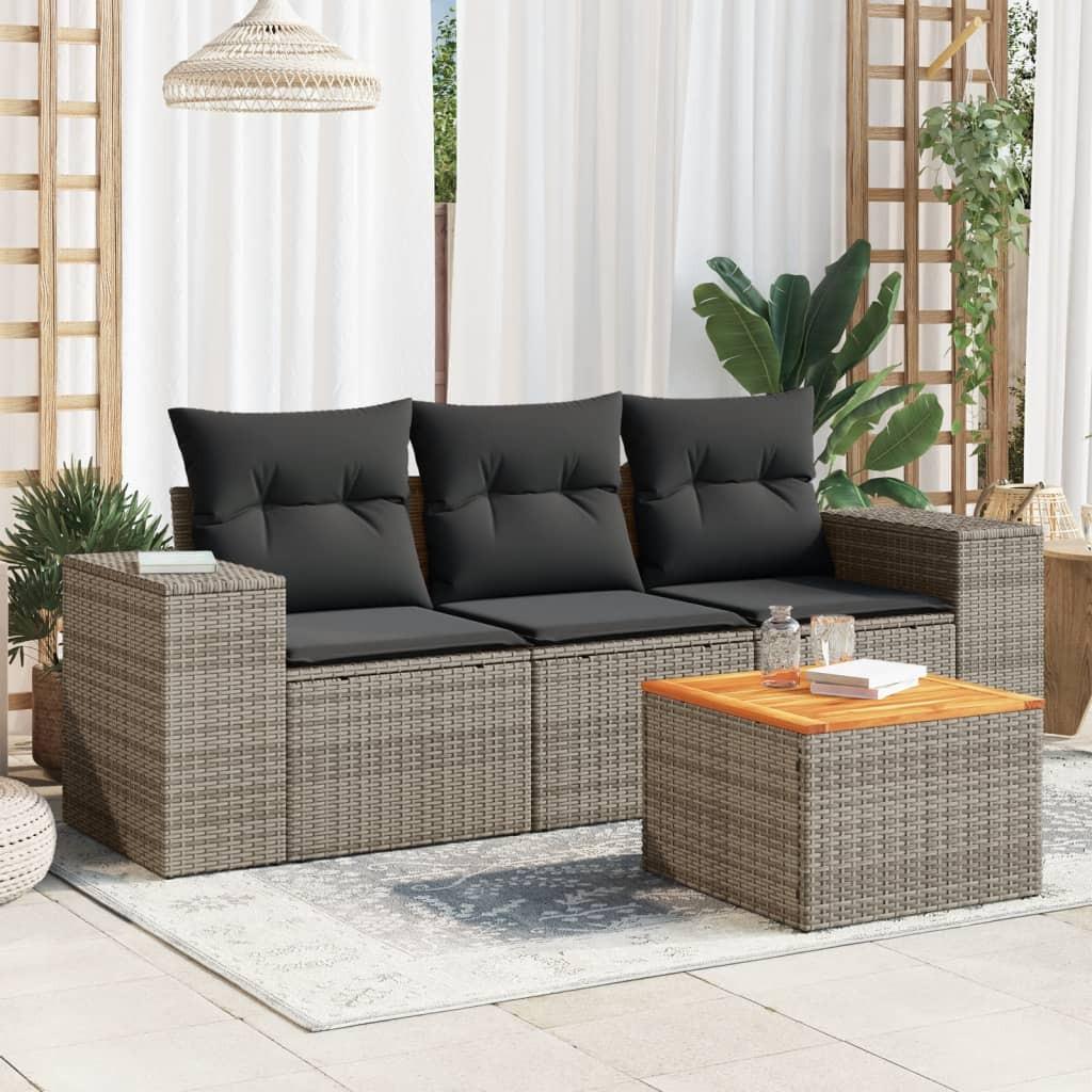 VidaXL set divano da giardino Polirattan  