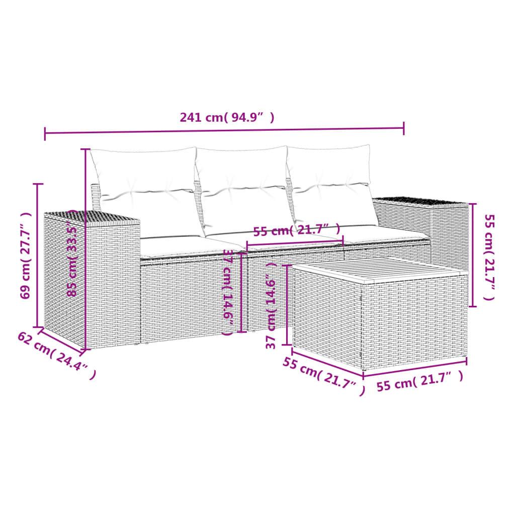 VidaXL set divano da giardino Polirattan  