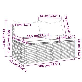 VidaXL Garten mittelsofa poly-rattan  