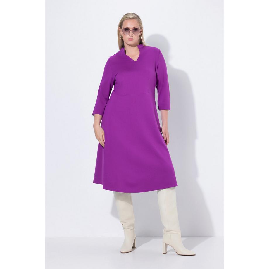 Ulla Popken Abito Punto di Roma Linea ad A Scollo a V Maniche 3/4  