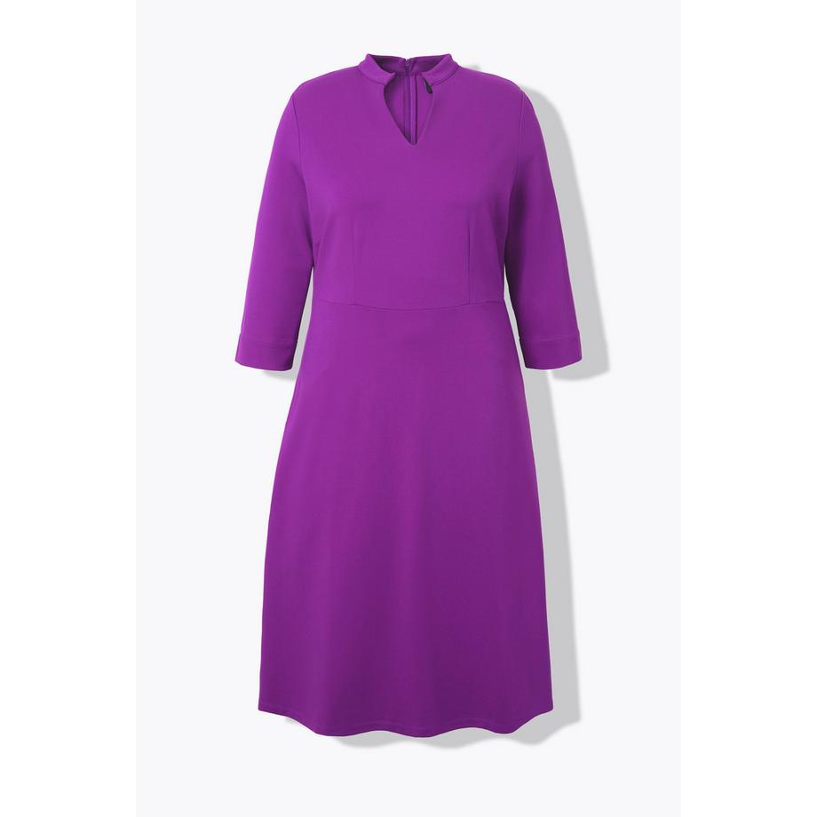 Ulla Popken Abito Punto di Roma Linea ad A Scollo a V Maniche 3/4  