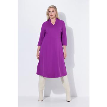 Punto-di-Roma-Kleid, A-Linie, V-Ausschnitt, 3/4-Arm