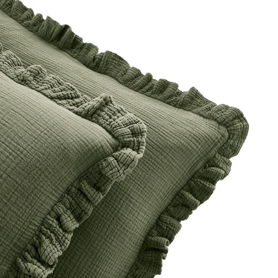 La Redoute Intérieurs Kumla Taie d'oreiller unie avec volant  