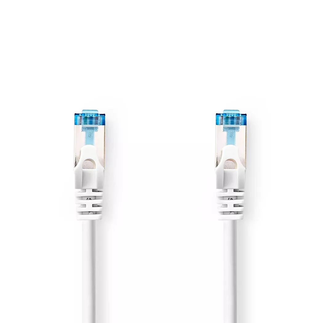 Nedis – CAT6a Netzwerkkabel | S/FTP RJ45 Stecker 2,00 m Snagless Rund LSZH Weiß Etikett, One Size