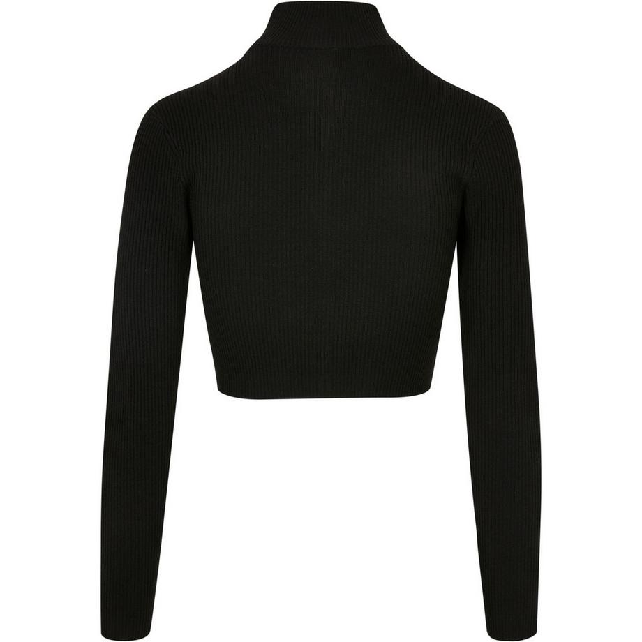 URBAN CLASSICS Rippstrick Strickjacke mit kurzem Reissverschluss  