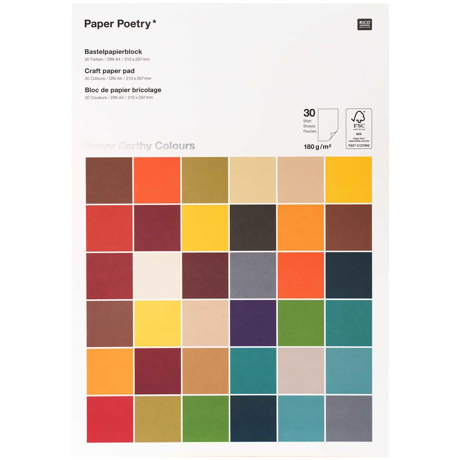 Image of Rico Design 99010.09.24 Kunstdruckpapier Kunstpapier 30 Blätter Multicolor