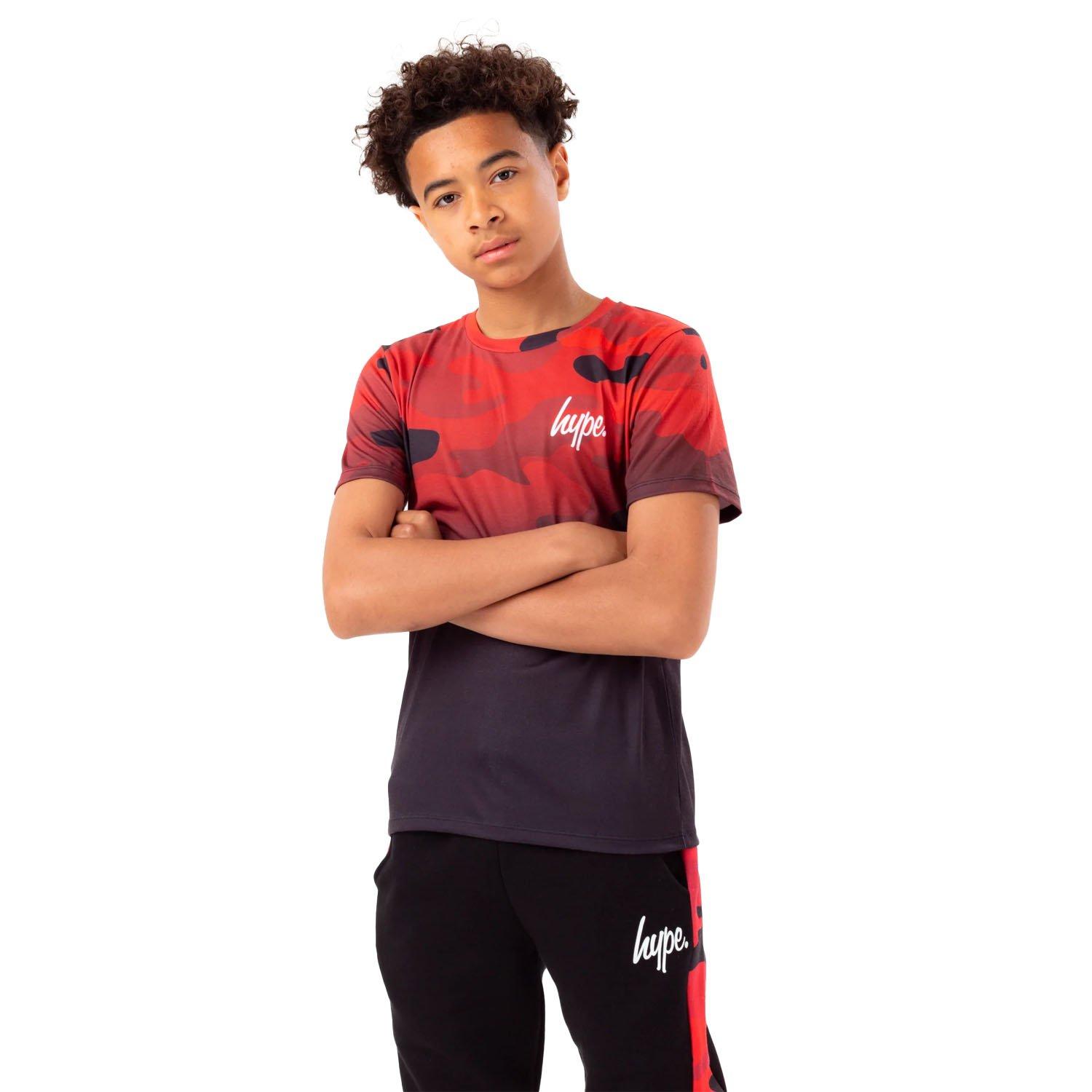 Image of Camo Fade Tshirt Jungen Rot Bunt 104