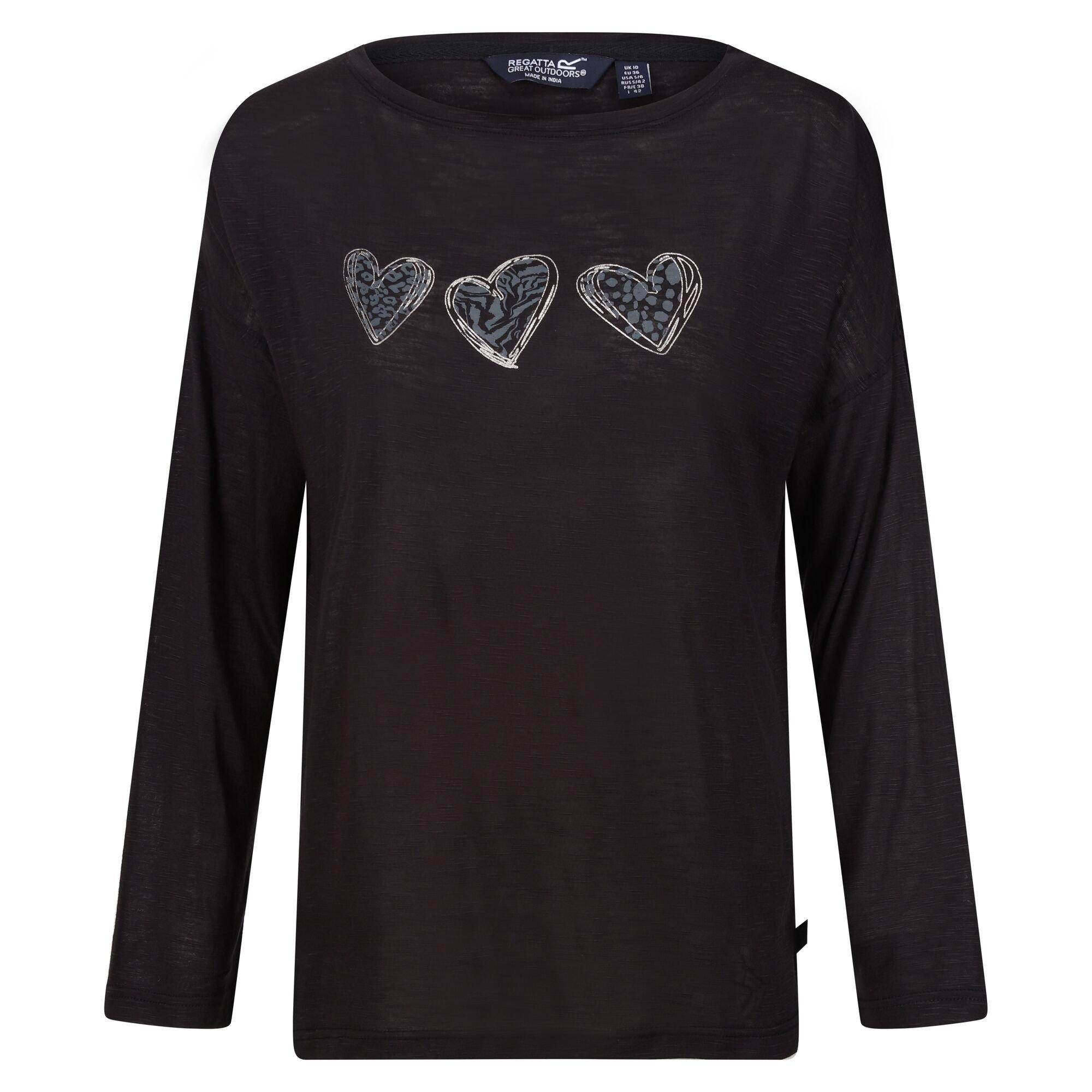Image of Carlene Tshirt Langärmlig Damen Schwarz 44