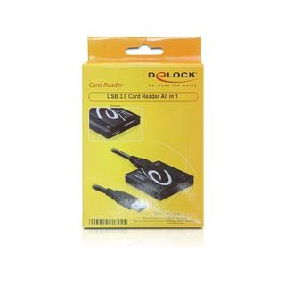 DeLock  USB 3.0 Card Reader All in 1 lecteur de carte mémoire USB 3.2 Gen 1 (3.1 Gen 1) Noir 