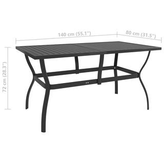 VidaXL Table de jardin acier  