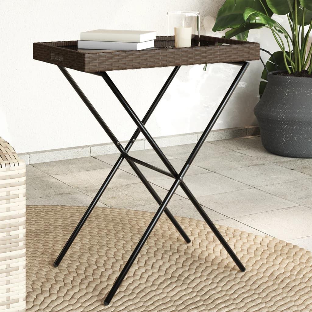 VidaXL Table à plateau pliante rotin synthétique  