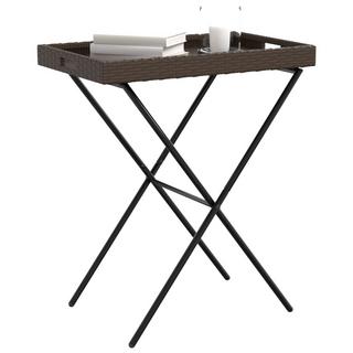 VidaXL Table à plateau pliante rotin synthétique  