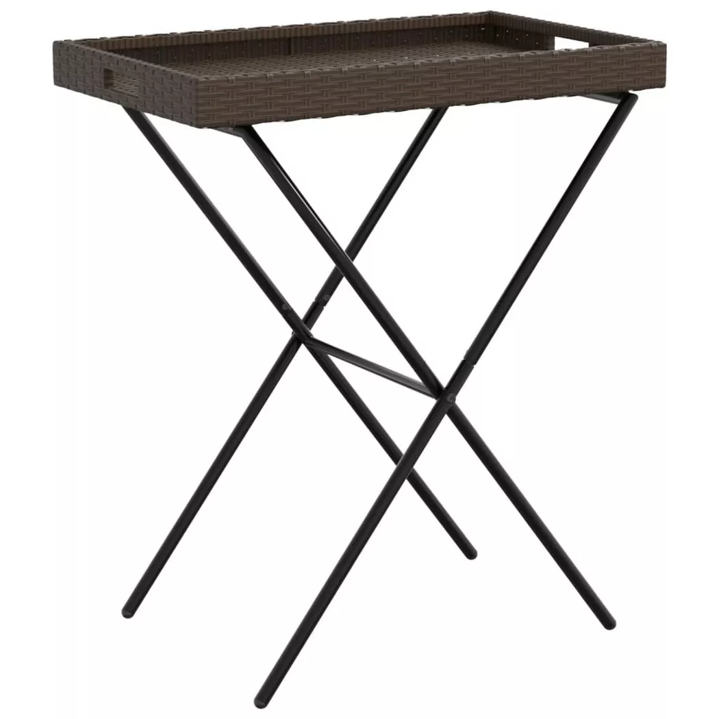 VidaXL - Table à plateau pliante rotin synthétique, One Size, Marron