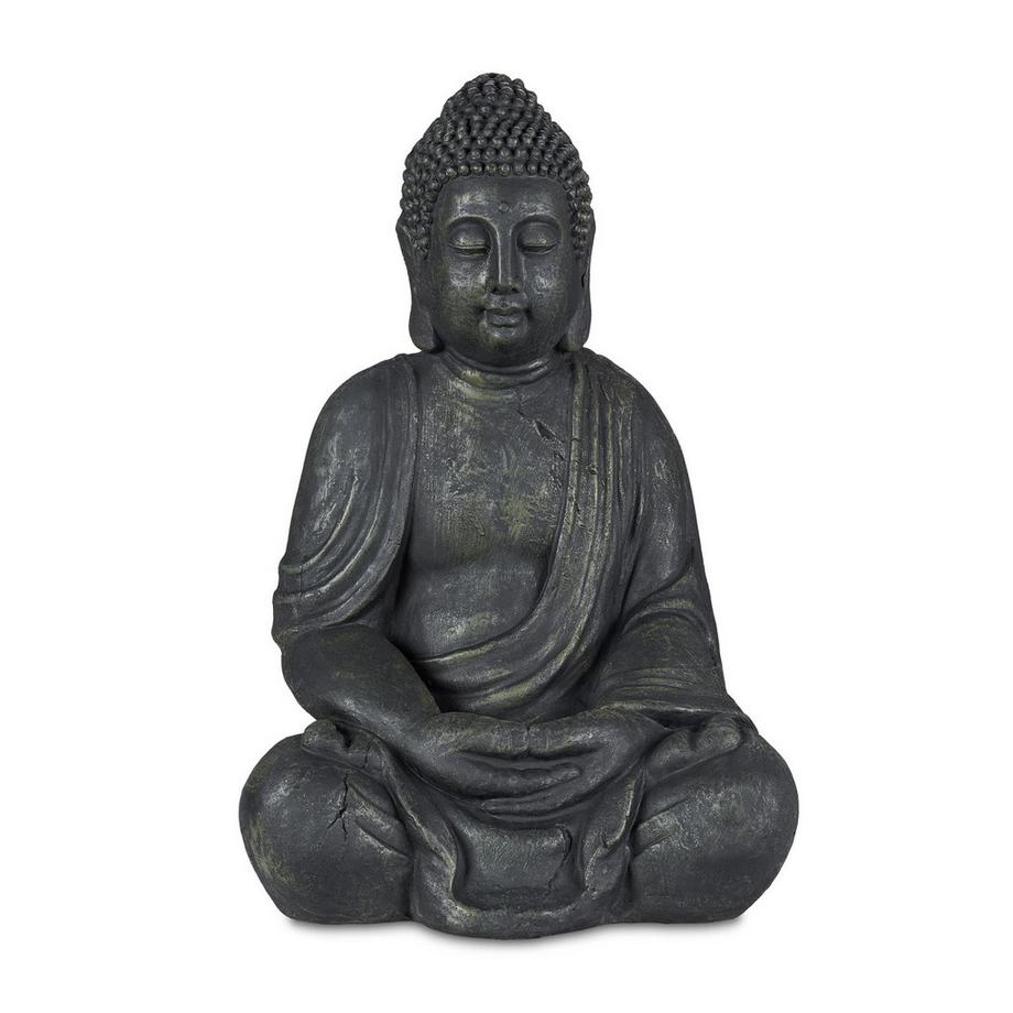 Statua del Buddha grigia dall'aspetto vintage, 70 cm