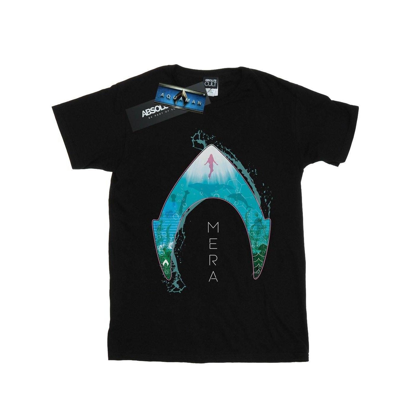 Image of Aquaman Mera Ocean Logo Tshirt Herren Schwarz M