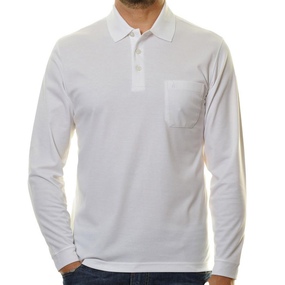 Ragman Poloshirt  Bequem sitzend-Soft Knit Polo Knopf Langarm  