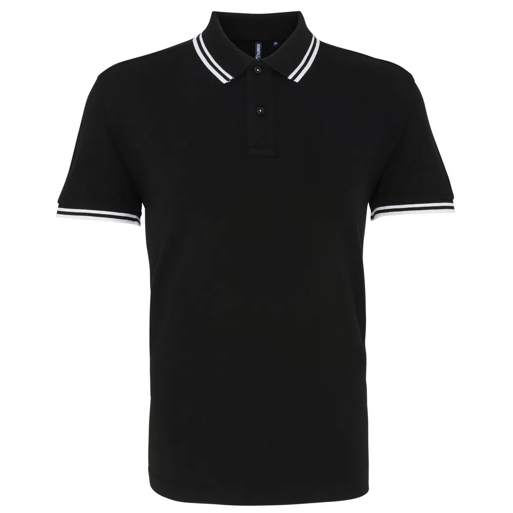 Asquith & Fox - PoloShirt, kurzärmlig, für Herren, Schwarz, Größe M