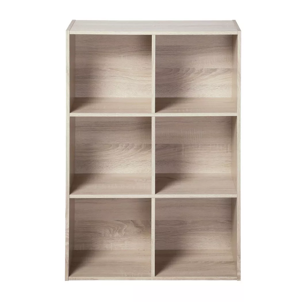 Calicosy - Regal mit 6 Fächern - H91,5 x L61,5 cm, One Size, Eiche