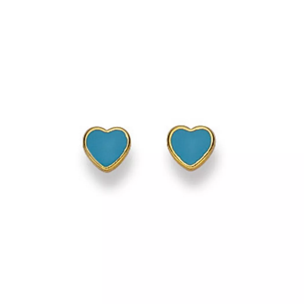 MUAU Schmuck - Ohrstecker Herz Gelbgold 750, 5mm, One Size