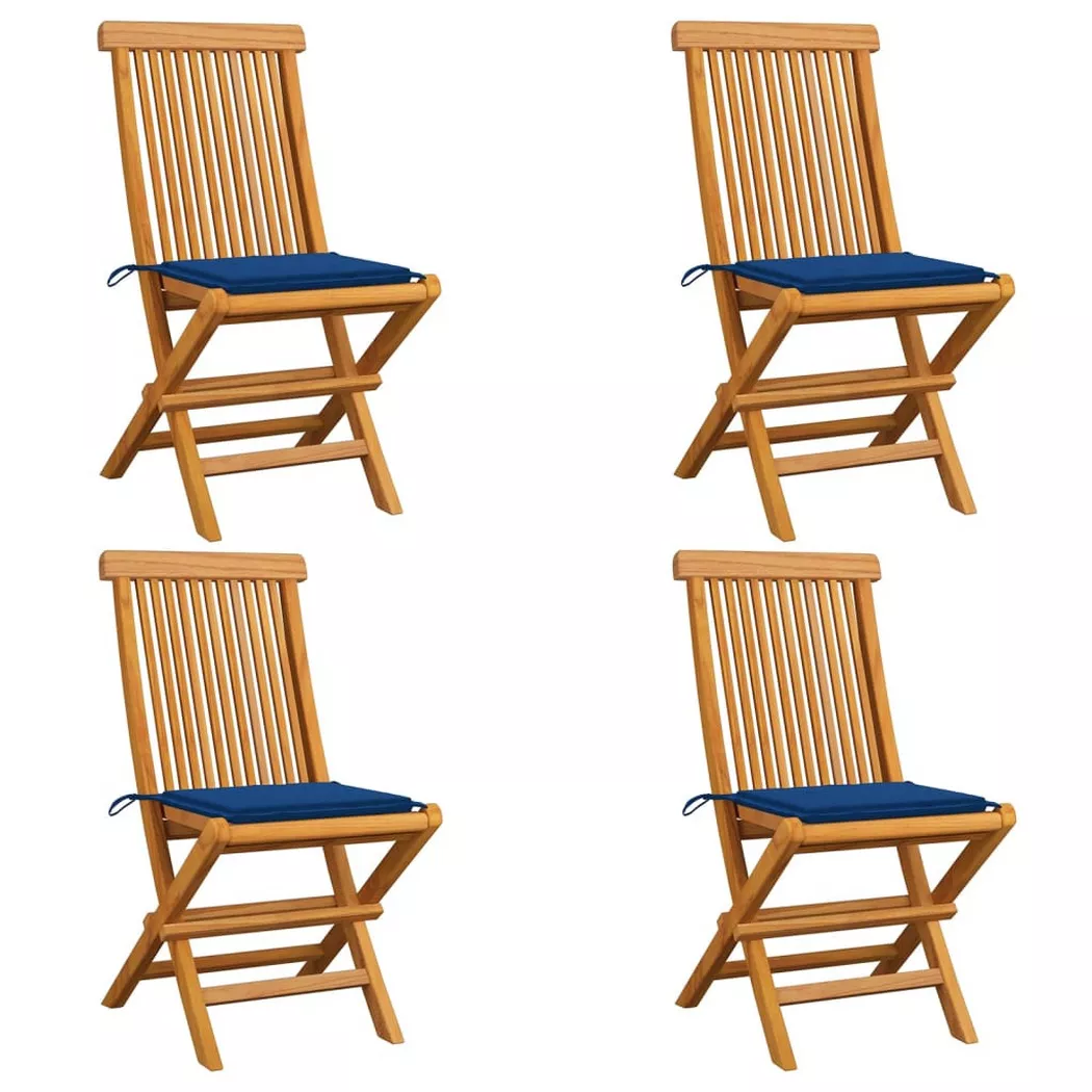 VidaXL - Gartenstuhl teak, One Size, Blau