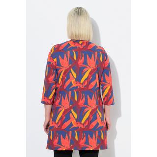 Ulla Popken Maglia lunga Taglio svasato Scollo a tunica Maniche 3/4  