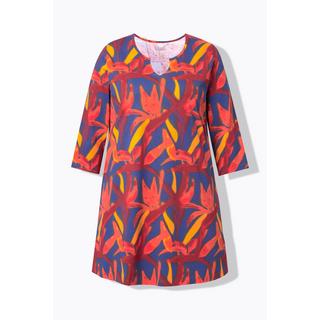 Ulla Popken Maglia lunga Taglio svasato Scollo a tunica Maniche 3/4  